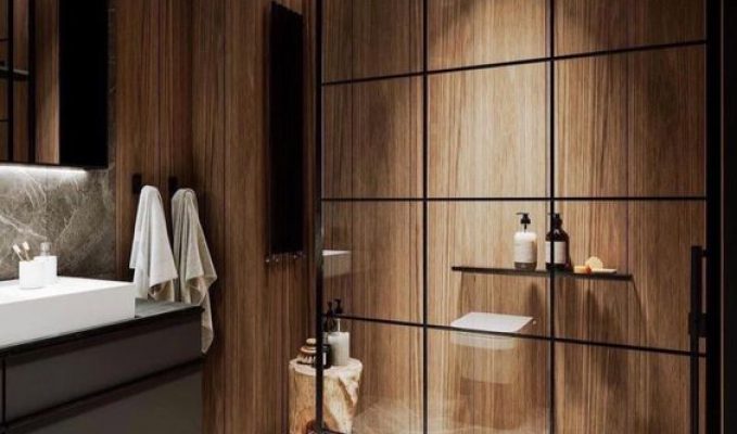 Modern Bathroom Wood Floor