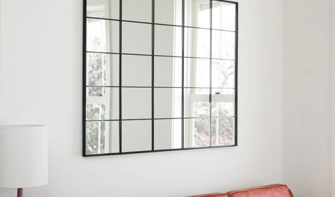 Mirabox industrial style wall grid mirror